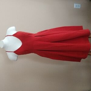 Chic Red Midi Dress with Spaghetti Straps